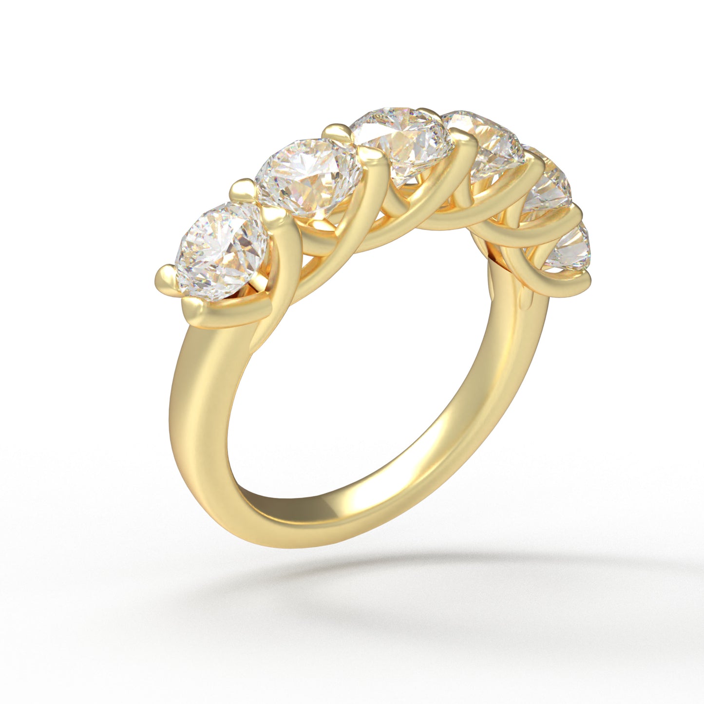 1.8ct Lab Grown Diamond Ring (6 Stones, VVS1-VVS2 D-E Color) in 10K/14K/Yellow Gold, Proposal Wedding Anniversary Band for Women