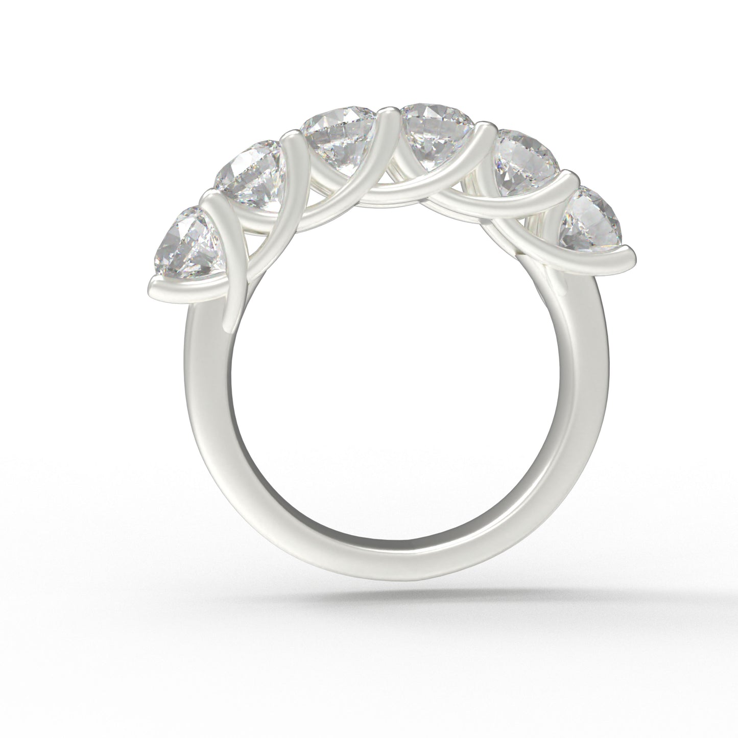 6-Piece 1.8ct Brilliant Cut Moissanite Ring in 925 Sterling Silver, Anniversary & Engagement Gift for Her, Wife, Girlfriend