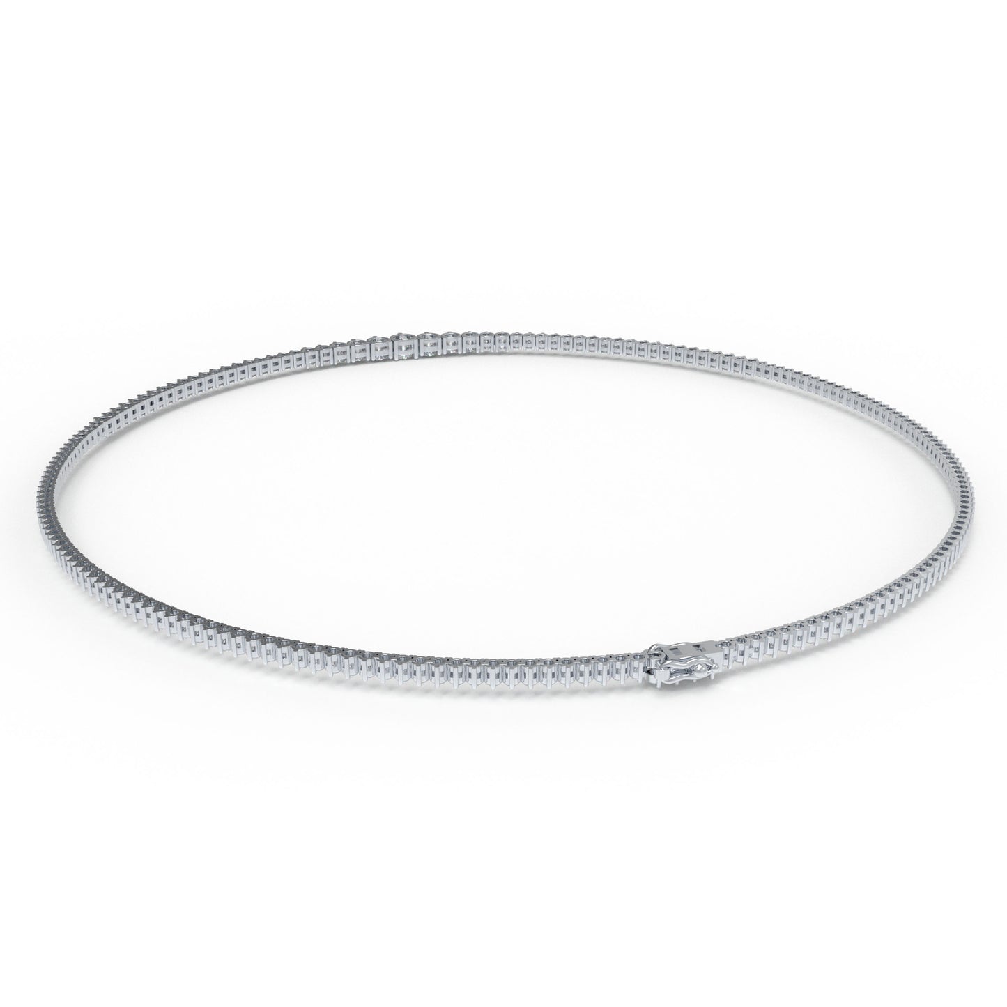 Ophelia Eternity Lab-Grown Diamond Necklace, 8ct/10ct D-E Color VVS1-VVS2, 10K/14K White Gold or 950 Platinum, 16 Inch, Anniversary/Wedding Gift for Women