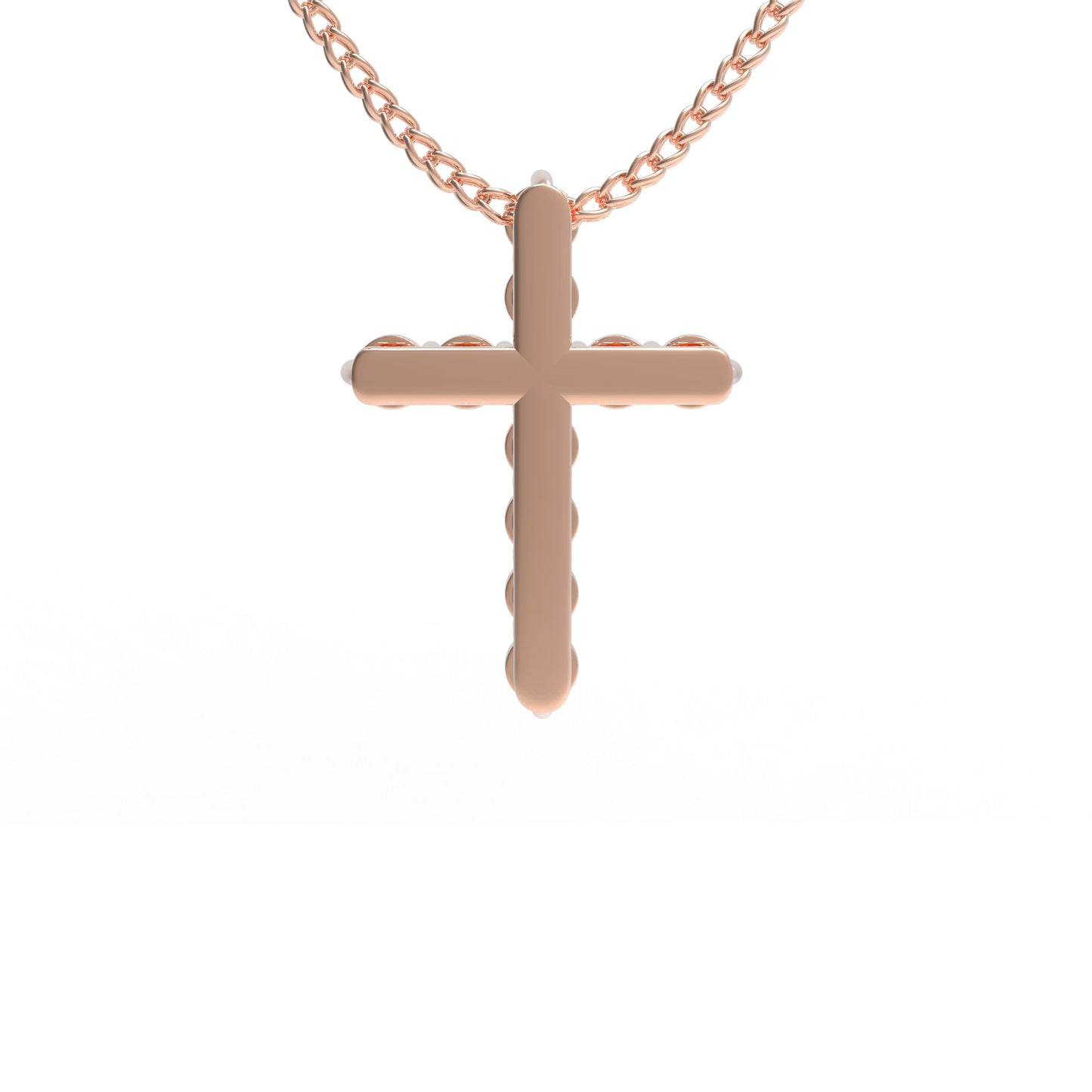 10K/14K Rose Gold Pendant Necklace with 1ct Lab-Created Diamonds (11 Round 3mm, VVS1-VVS2 D-E) - 450mm Chain, Gift for Her