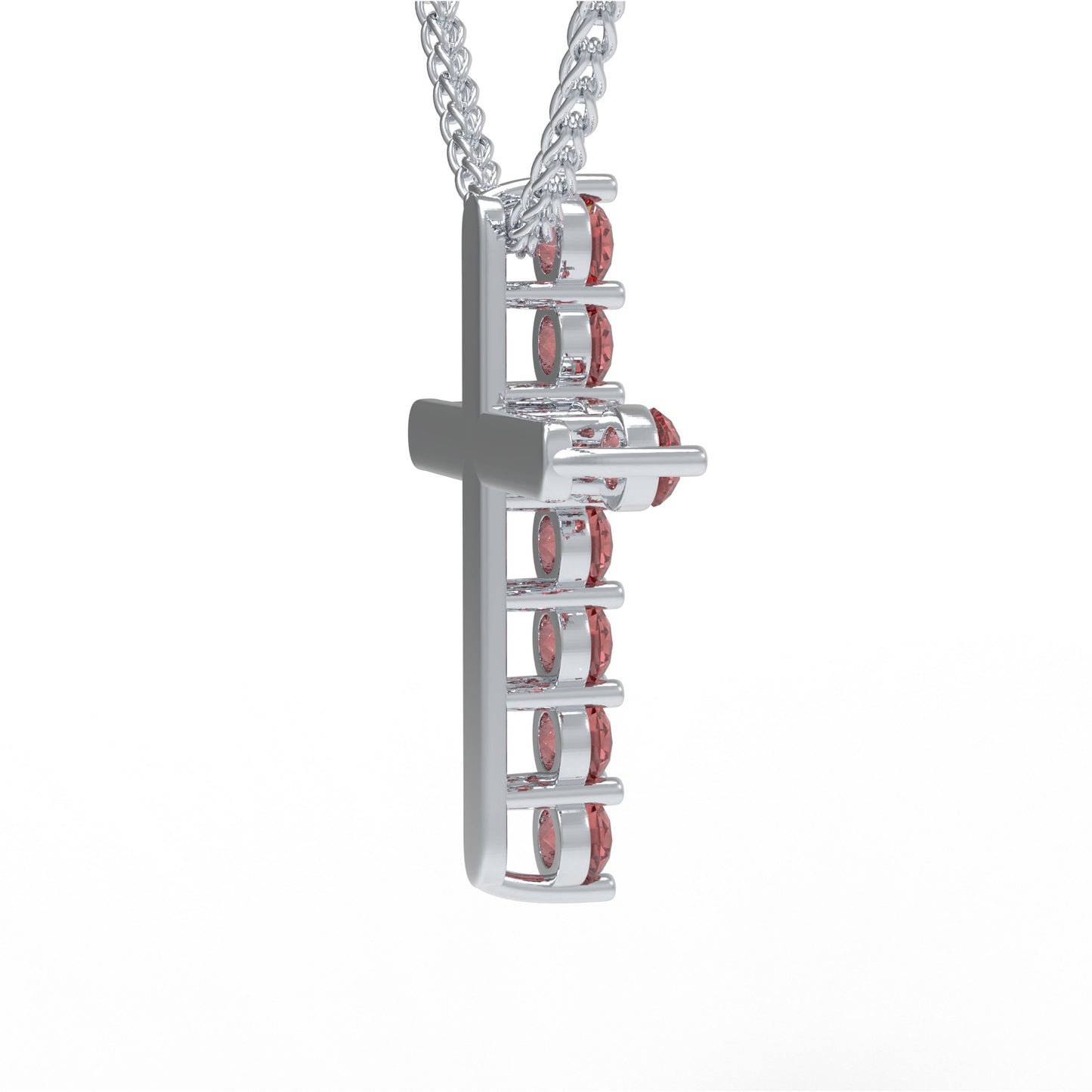 925 Sterling Silver Pendant Necklace with 1ct Lab-Created Rubies (11 Round 3mm) - 450mm Chain, Anniversary & Valentine's Day Gift for Her