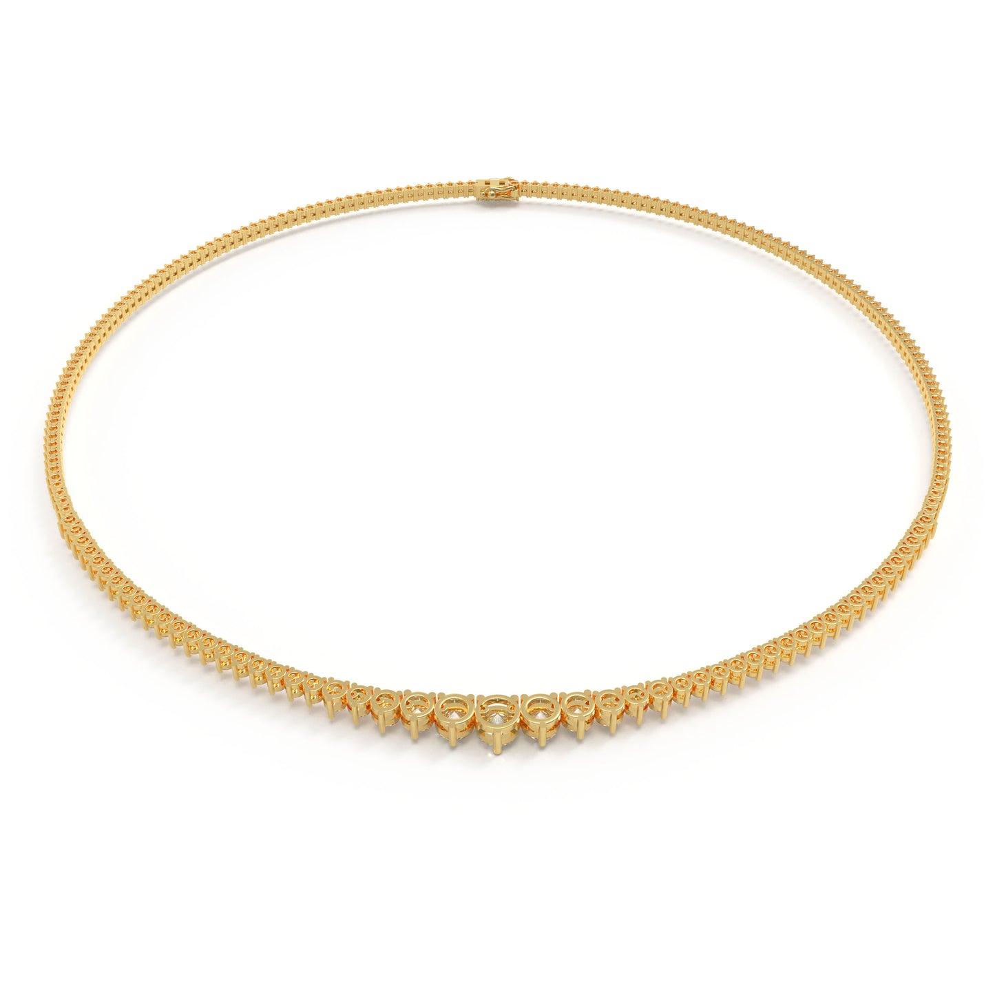Lab-Grown Diamond Necklace, 8ct/10ct D-E Color VVS1-VVS2, 10K/14K Yellow Gold, 16 Inch Anniversary & Wedding Gift for Women