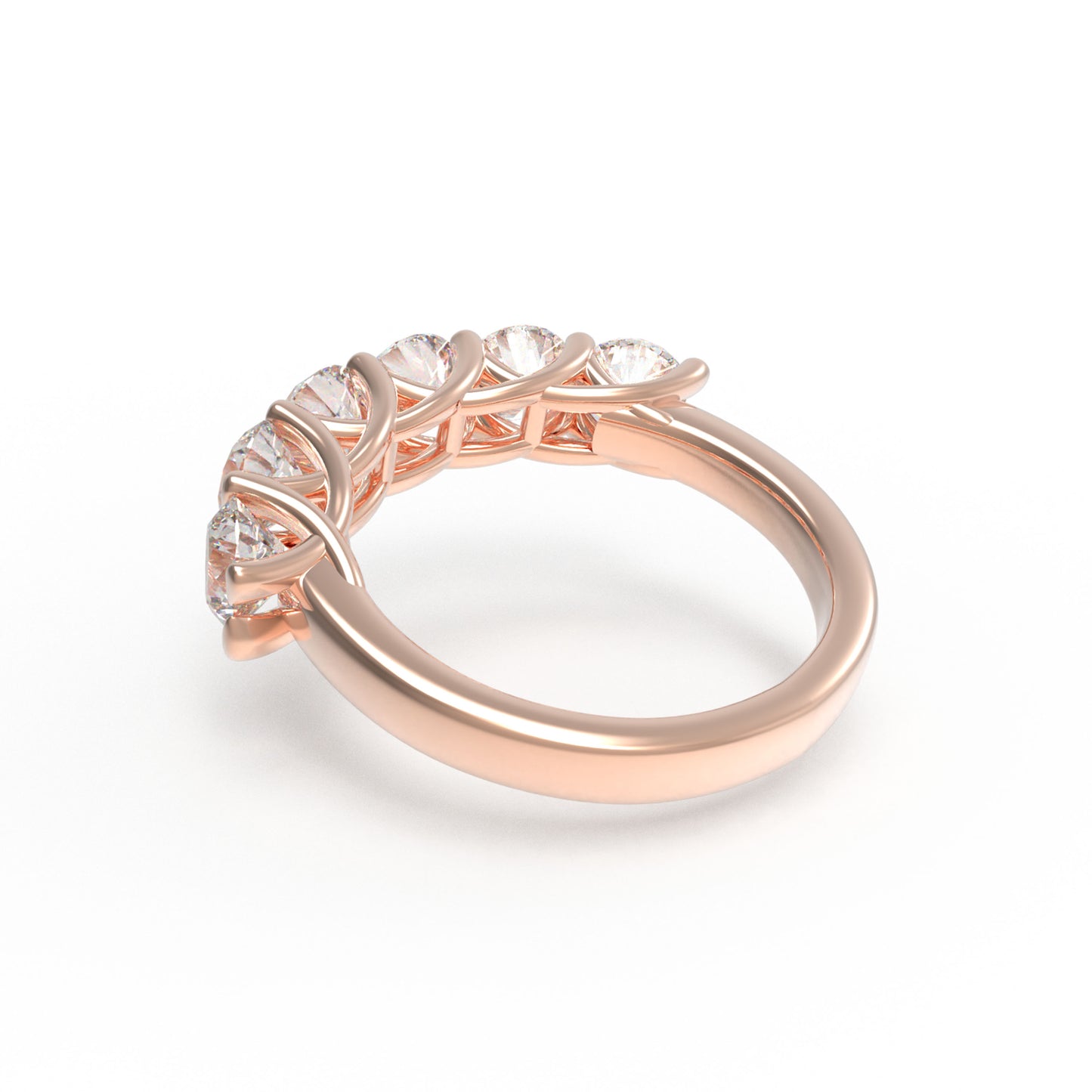 1.8ct Lab Grown Diamond Ring for Women - 6 Stone VVS1-VVS2 D-E Color Engagement Ring, Available in 10K/14K Rose Gold, Perfect Wedding & Anniversary Band