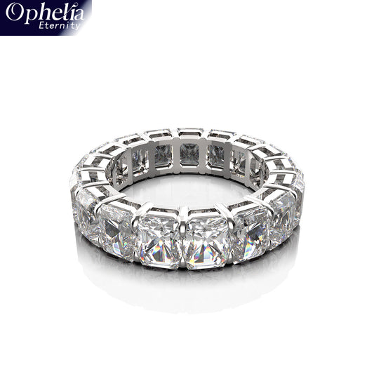 Ophelia Eternity 3.6ct Lab-Grown Moissanite Sterling Silver Engagement Ring for Women - Customizable Eternal Covenant Full Diamond Round Ring(Engravable - Custom Text Available)