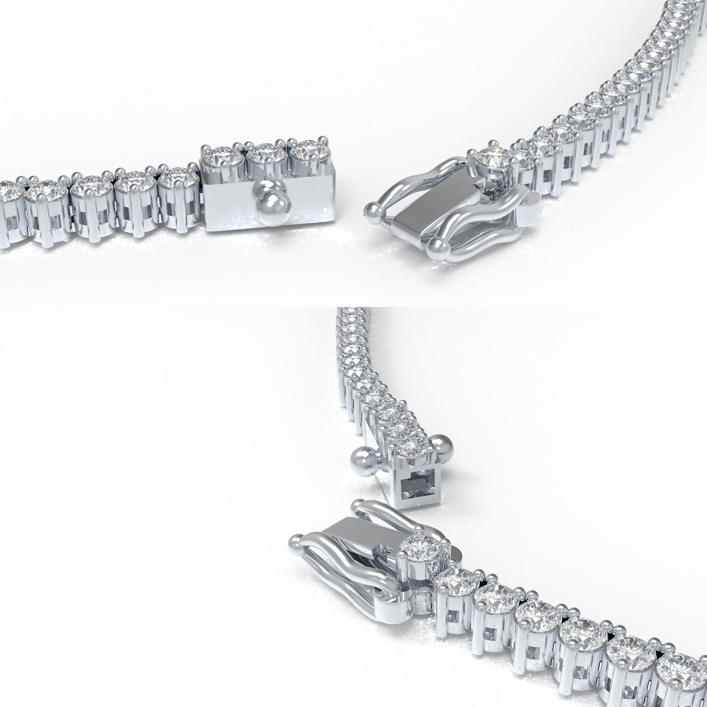Ophelia Eternity Lab-Grown Diamond Necklace, 8ct/10ct D-E Color VVS1-VVS2, 10K/14K White Gold or 950 Platinum, 16 Inch, Anniversary/Wedding Gift for Women