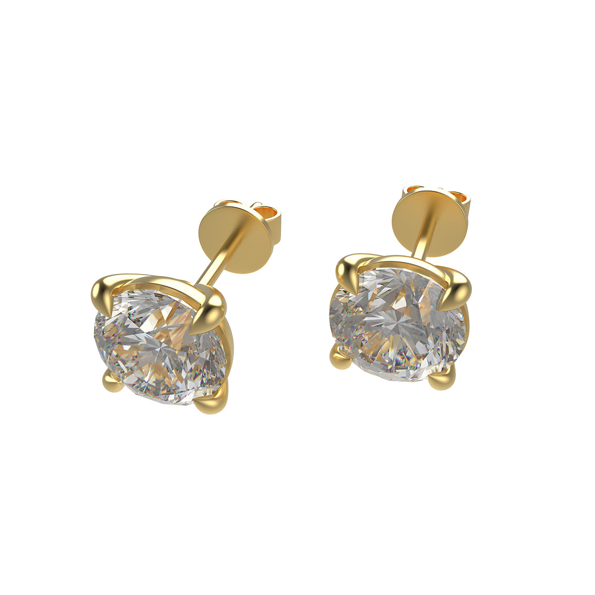 Ophelia Eternity LAB-GROWN Diamond Stud Earrings, 1-2 Carat D Color VVS1 Clarity, Hypoallergenic 9K/14K/18K Gold, for Women & Men，Professional Lab Created, Luxury Jewelry Gift