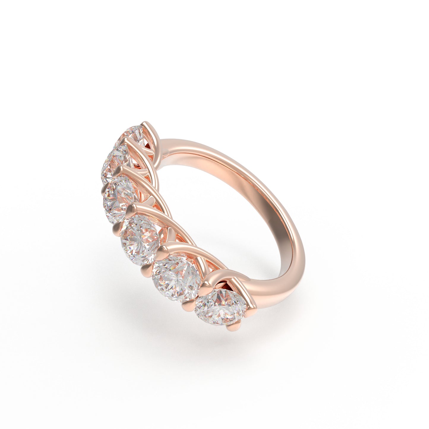 1.8ct Lab Grown Diamond Ring for Women - 6 Stone VVS1-VVS2 D-E Color Engagement Ring, Available in 10K/14K Rose Gold, Perfect Wedding & Anniversary Band