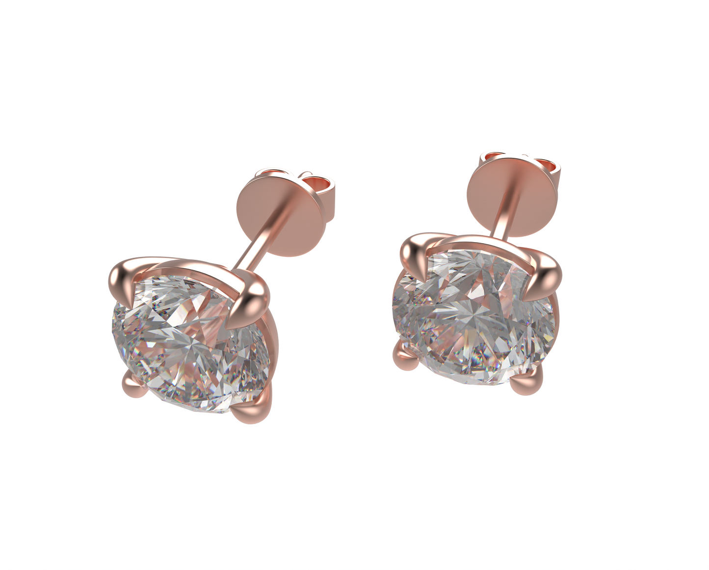 Ophelia Eternity LAB-GROWN Diamond Stud Earrings, 1-2 Carat D Color VVS1 Clarity, Hypoallergenic 9K/14K/18K Gold, for Women & Men，Professional Lab Created, Luxury Jewelry Gift