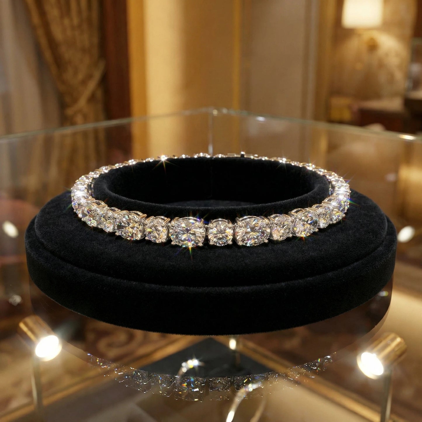 Ophelia Eternity Handmade 925 Silver Moissanite Tennis Bracelet for Women | 4-10 Carats | 33-Stone Elegant Jewelry | Free Engraving & Gift Box