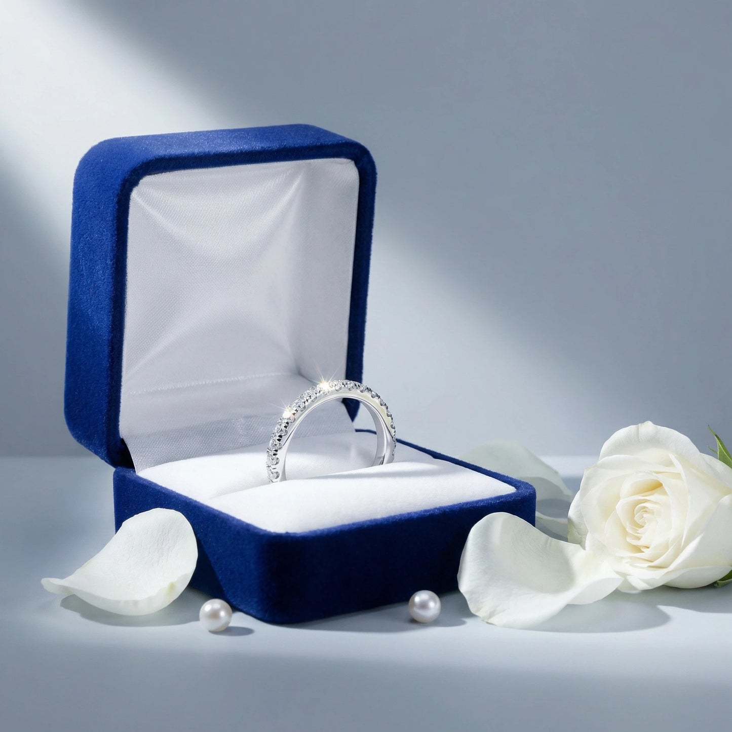 Moissanite Stackable Ring for Women - 925 Sterling Silver, 15 Stones (0.3ct/0.6ct/1ct) - Gift for her