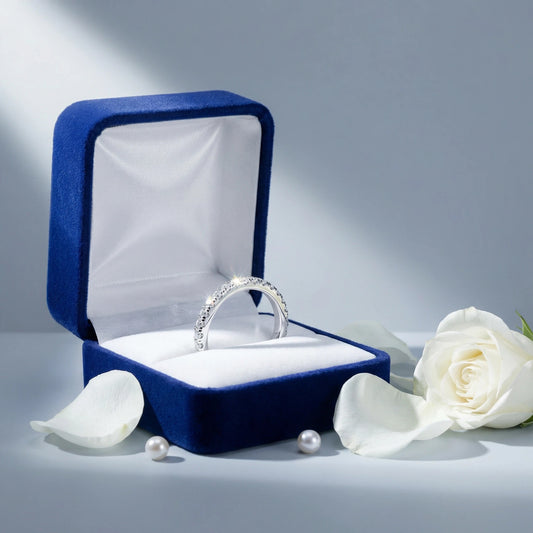 Moissanite Stackable Ring for Women - 925 Sterling Silver, 15 Stones (0.3ct/0.6ct/1ct) - Gift for her