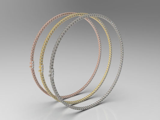 Classic Lab-Grown Diamond Tennis Necklace - Customize in 14K Gold or Platinum | Total Diamond Weight: 13.7-24ct