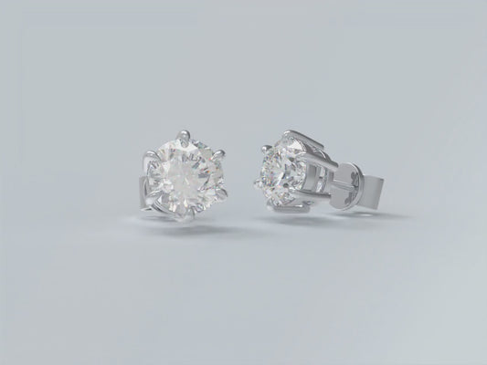 Lab - Grown Diamond Stud Earrings, 0.5CT/1CT Each, 9K/14K/18K Gold (White/Rose/Yellow) & Platinum, Ideal for Daily Wear, Gifting on Anniversaries, Holidays, etc.
